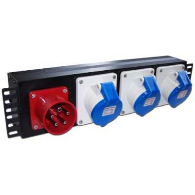Блок распределения питания Lanmaster TWT-PDU-32AI9-3P гор.размещ. 3xIEC309 базовые 32A IEC 309