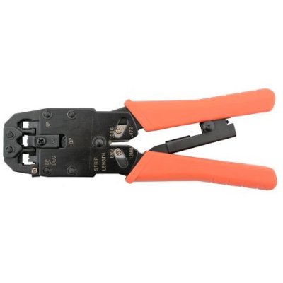 Инструмент обжимной Lanmaster LAN-CRI-500R для RJ-45/RJ-12/RJ-11 синий/оранжевый