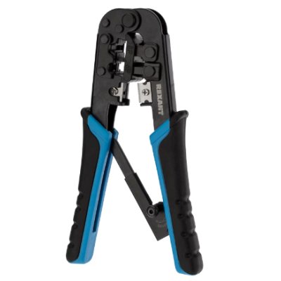Инструмент обжимной Rexant HT-568R 12-3432-1 для RJ-45/RJ-12/RJ-11 (упак:1шт) черный/синий