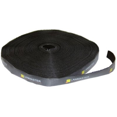 Хомут-липучка Lanmaster LAN-VCM30M-BK 30000x20мм (упак:1шт) нейлон/полиэтилен внутри помещений черный