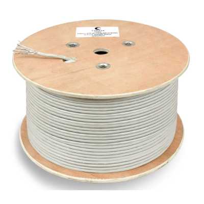 Кабель Cabeus STP-4P-CAT.6A-SOLID-IN-PVC кат.6A U/FTP 4 пары PVC внутренний 305м серый