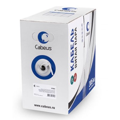 Кабель информационный Cabeus UTP-4P-CAT.5E-SOLID-LSZH-WH кат.5E U/UTP 4 пары 5AWG LSZH внутренний 305м белый