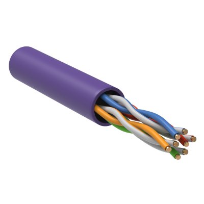 Кабель информационный ITK LC1-C5E04-126 кат.5E UTP 4 пары 24AWG LSZH внутренний 305м фиолетовый