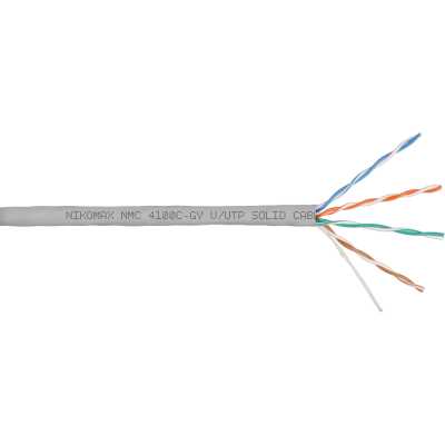 Кабель информационный Nikomax NMC 4100C-GY кат.5E U/UTP 4 пары нг(А)-HF внутренний 305м серый