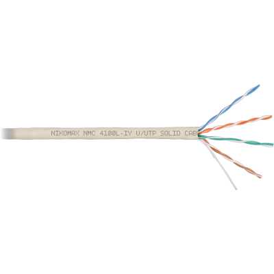 Кабель информационный Nikomax NMC 4100L-IY кат.5E U/UTP 4 пары нг(А)-LSLTx внутренний 305м светло-серый