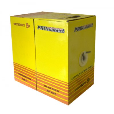 Кабель информационный PROconnect 01-0043-3 кат.5E UTP 4 пары 24AWG PVC внутренний 305м серый