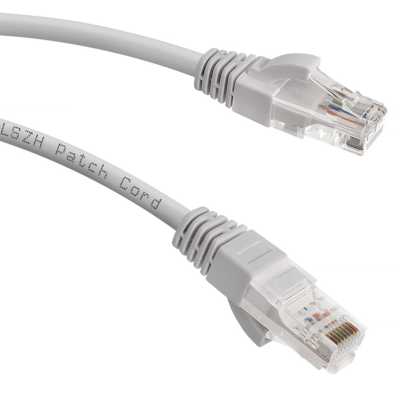 Патч-корд Cabeus PC-UTP-RJ45-CAT.5E-10M-LSZH U/UTP RJ-45 вил.-вилка RJ-45 кат.5E 10м серый LSZH