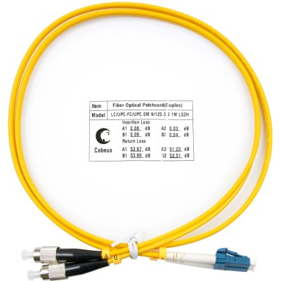 Патч-корд Cabeus FOP(D)-9-LC-FC-1M 2x9/125 OS2 LC дуплекс-FC дуплекс 1м LSZH желтый