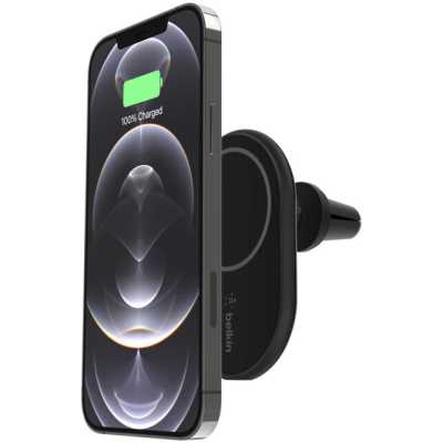 Автомобильное беспроводное зарядное устройство Belkin BoostCharge Magnectic 10W Car Charger с кабелем USB-C-USB-C. Цвет: черный