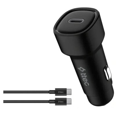 Автомобильное зарядное устройство TTEC SmartCharger PD USB-C 30W Car Fast Charger с кабелем USB-C - USB-C 3A. Цвет: черный
