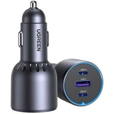Автомобильное зарядное устройство UGREEN EC307 (45843) 30W 3-Port Fast Car Charger. Цвет: серый
