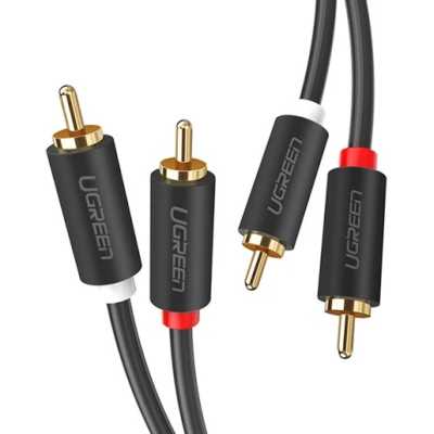 Кабель UGREEN AV104 (10520) 2RCA Male to 2RCA Male Cable. Длина: 5м. Цвет: черный