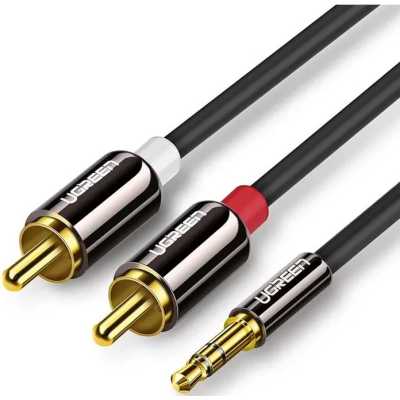 Кабель UGREEN AV116 (10591) 3.5mm Male to 2RCA Male Cable. Длина: 5м. Цвет: черный