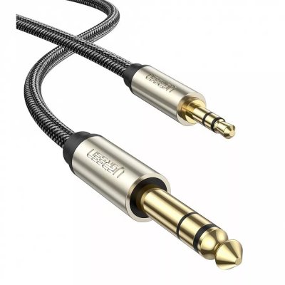 Кабель UGREEN AV127 (10630) 3.5mm to 6.35mm TRS Stereo Audio Cable. Длина: 5м. Цвет: серый