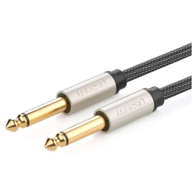 Кабель UGREEN AV128 (10638) 6.35 mm Male to 6.35 mm Male Stereo Auxiliary Aux Audio Cable. Длина: 2м. Цвет: серый