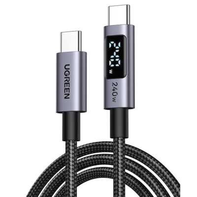 Зарядный кабель UGREEN L530 (65868) USB-C to USB-C PD 240W Max Fast Charging Cable. Длина: 3м. Цвет: серый космос