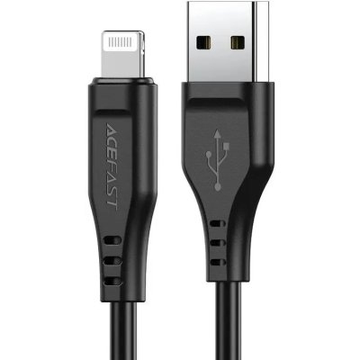 Кабель ACEFAST C3-02 USB-A to Lightning TPE charging data cable для подзарядки и передачи данных. Цвет: черный