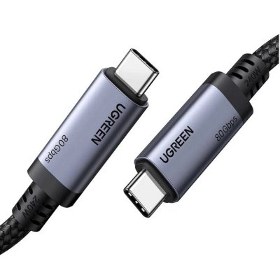 Кабель UGREEN L706 (65383) 240W 80Gbps USB-C to USB-C GEN4 Charging Cable 5A Max. Длина: 1м. Цвет: серый