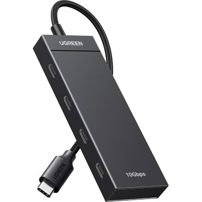 Хаб UGREEN CM806 (35584) USB-C to 4xUSB-C HUB without PD. Цвет: черный