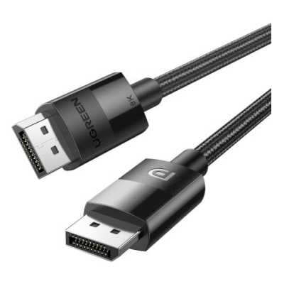 Кабель UGREEN DP114 (80390) DP 1.4 Male to Male Plastic Case Braided Cable. Длина: 1 м. Цвет: черный