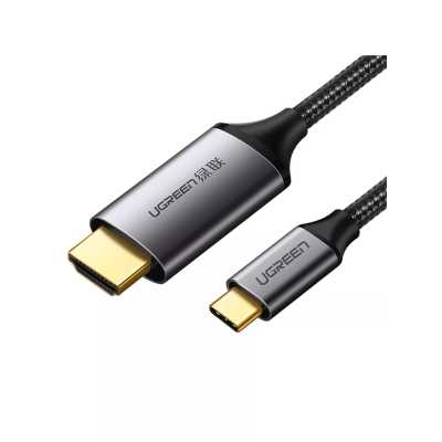 Кабель UGREEN MM142 (50570) USB-C to HDMI Male to Male Cable Aluminum Shell. Длина: 1,5 м. Цвет: серый