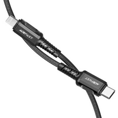 Кабель ACEFAST C1-01 USB-C to Lightning aluminum alloy charging data cable. Цвет: черный
