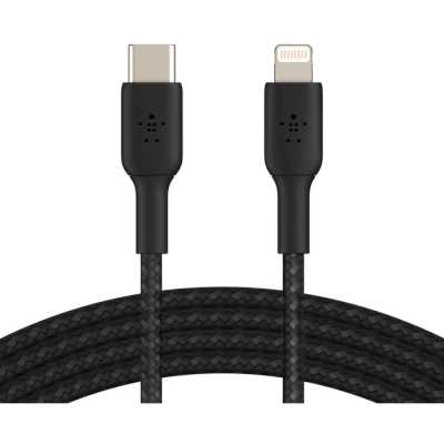 Кабель Belkin BoostCharge Lightning To USB-C Braided Silicone Cable. Длина: 1м. Цвет: черный