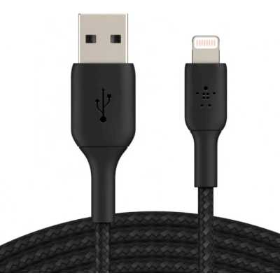 Кабель Belkin BoostCharge USB-A Braided Cable with Lightning Connector. Длина: 1м. Цвет: черный
