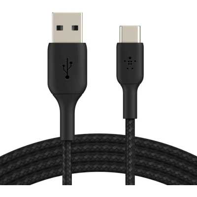 Кабель Belkin BoostCharge USB-A to USB-C Braided Cable. Длина: 2м. Цвет: черный