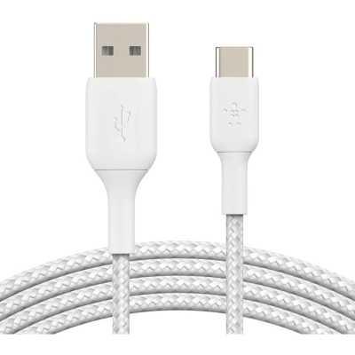 Кабель Belkin BoostCharge USB-A to USB-C Braided Cable. Длина: 3м. Цвет: белый