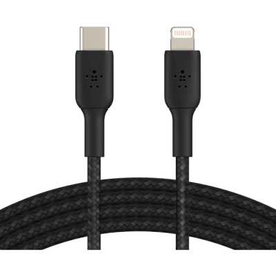 Кабель Belkin BoostCharge USB-C Braided Cable with Lightning Connector. Длина: 2м. Цвет: черный