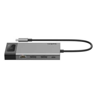 Хаб Belkin Connect USB-C 8-in-1 Dual HDMI Hub With Privacy Control. Цвет: серый космос