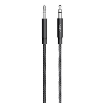 Аудиокабель Belkin Metallic Premium Audio Mini-Jack 3.5mm&Mini-Jack 3.5mm AUX Cable. Длина: 1,2м. Цвет: черный