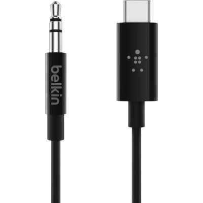 Кабель Belkin RockStar 3,5 mm Audio с коннектором USB-C Cable. Длина: 90см. Цвет: черный