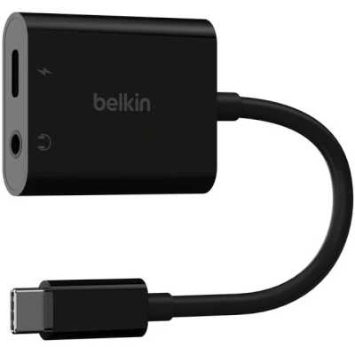 Адаптер Belkin RockStar 3,5mm Audio&USB-C 60W PD Charge Adapter. Цвет: черный