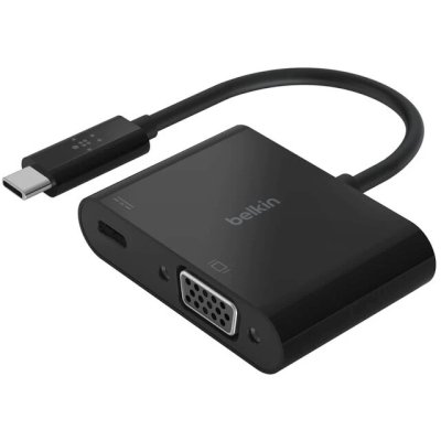 Адаптер Belkin USB-C To VGA With Up To 60W USB-C Power Delivery Adapter. Цвет: черный