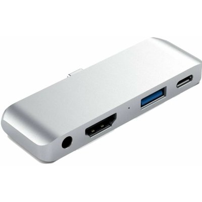 Адаптер Satechi Aluminum Type-C Mobile Pro Hub Adapter для new iPad Pro с разъемом Type-C и других планшетов с разъемом Type-C. Цвет серебряный.