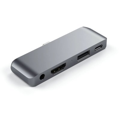 Адаптер Satechi Aluminum Type-C Mobile Pro Hub Adapter для new iPad Pro с разъемом Type-C и других планшетов с разъемом Type-C. Цвет серый космос.
