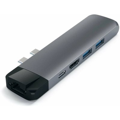 USB-хаб Satechi Aluminum Pro Hub with Ethernet & 4K HDMI для MacBook Air (2018-2020), MacBook Pro (2018/2020). Цвет серый космос.