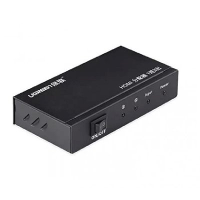 Сплиттер UGREEN 40201 (40201EU) HDMI 1x2 Splitter с адаптером питания 5V 1A DC. Цвет: черный