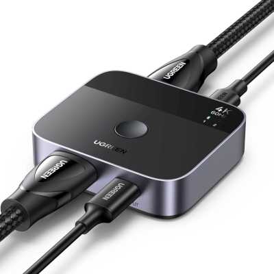 Переключатель UGREEN AW503 (55452) USB-C+HDMI Switch 2 In 1 Out Up to 4K@60Hz. Цвет: черный