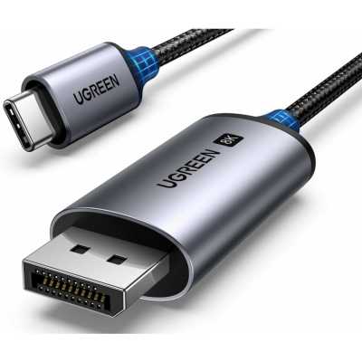 Кабель UGREEN CM556 (25839) USB-C to DisplayPort 8K Cable. Длина: 3м. Цвет: серый