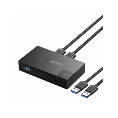 Переключатель UGREEN CM618 (15149) USB 3.0 Sharing Switcher 2 In 1 Out. Цвет: черный