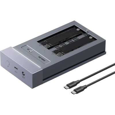 Накопитель UGREEN 65733EU — Бокс внешний для SSD CM847 ( ) USB4 2-Bay M.2 NVMe SSD Enclosure EU. серый космос