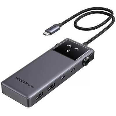 Конвертер UGREEN CM888 (35998) UNO 6-in-1 4K@60Hz USB-C To HDMI+2*USB 3.2 A+2*USB 3.2 C+PD Power Converter. Цвет: серый
