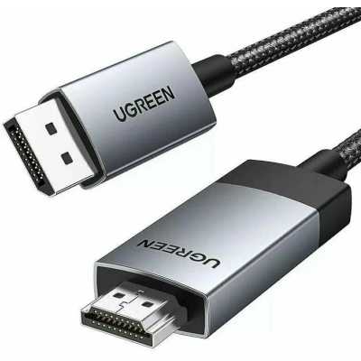 Кабель UGREEN DP119 (15773) DP to HDMI 4K Cable. Длина: 1м. Цвет: черно-серебристый