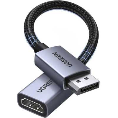 Кабель UGREEN DP133 (65982S) DisplayPort to HDMI 4K Cable 1шт. Длина: 20см. Цвет: серый космос