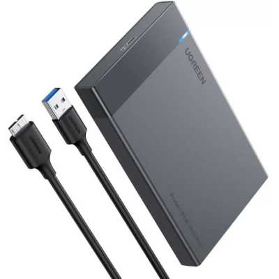 Внешний корпус для жесткого диска UGREEN US221 (50743) USB-C 3.1 To 2.5'' SATA Hard Drive Enclosure. Цвет: черный