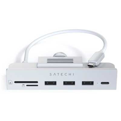 USB-C-концентратор Satechi Aluminum USB-C Clamp Hub для 24" iMac - Silver. Цвет: серебристый