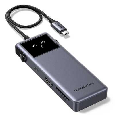 Хаб UGREEN CM889 (75179) 7-in-1 USB-C Hub With 1*HDMI&3*USB-A&USB-C PD&SD&microSD. Цвет: серый космос